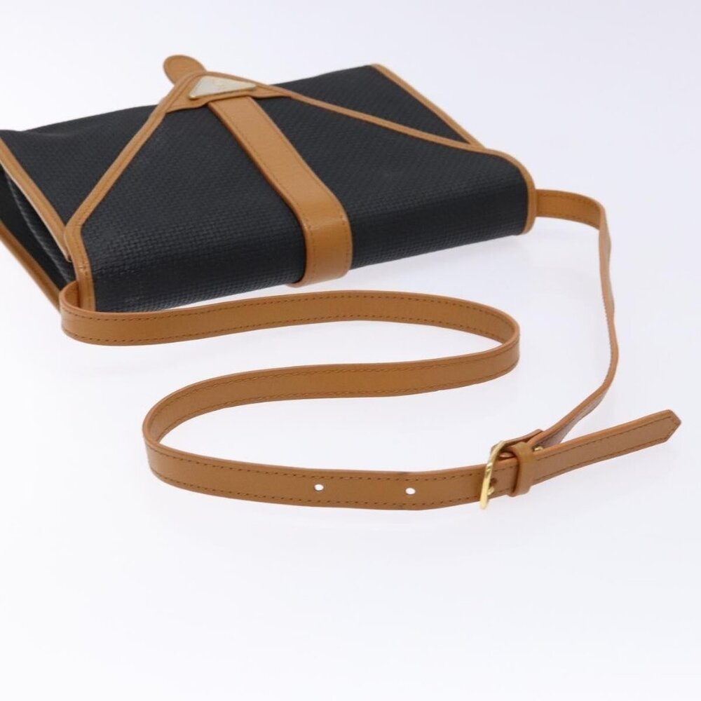 Authentic SAINT LAURENT Shoulder Bag PVC Leather Brown Gold - Picture 14 of 16